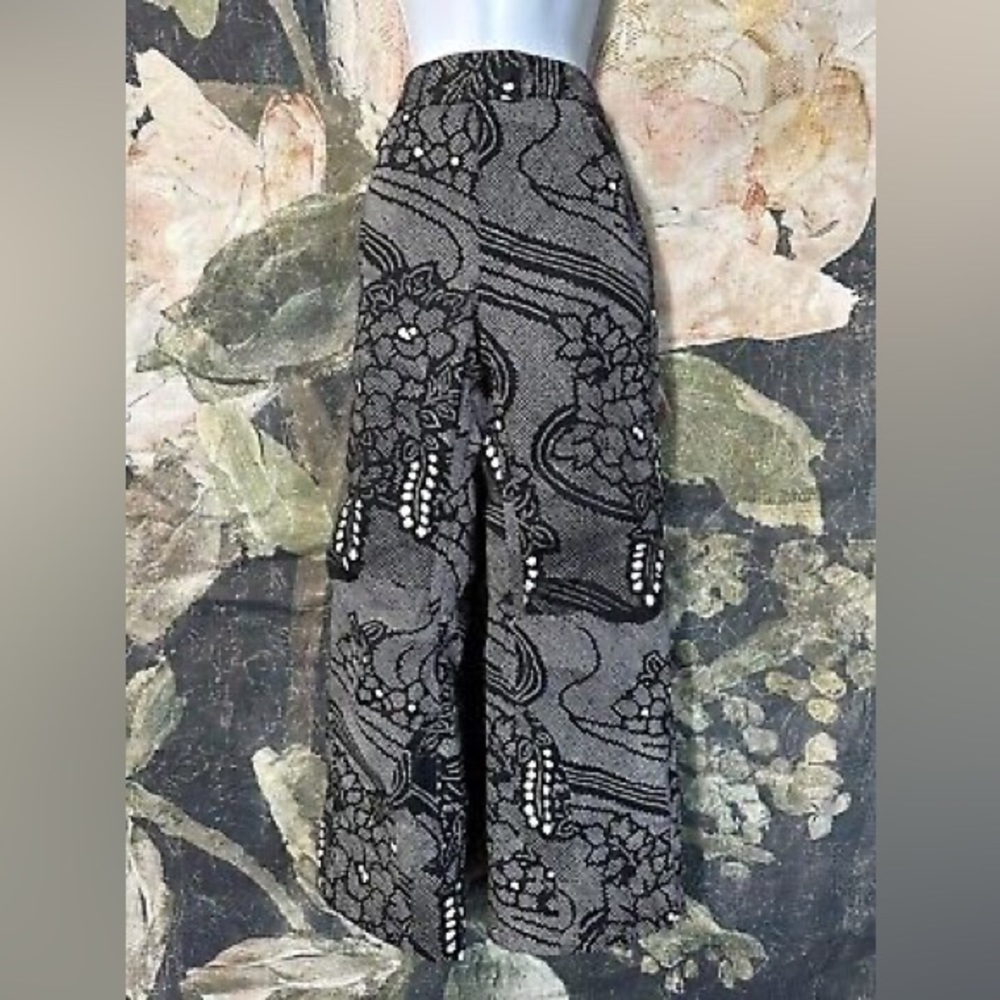 Free People SET B+W Floral printed Midnight Combo SNOW JACKET + PANTS…New! - Picture 4 of 8